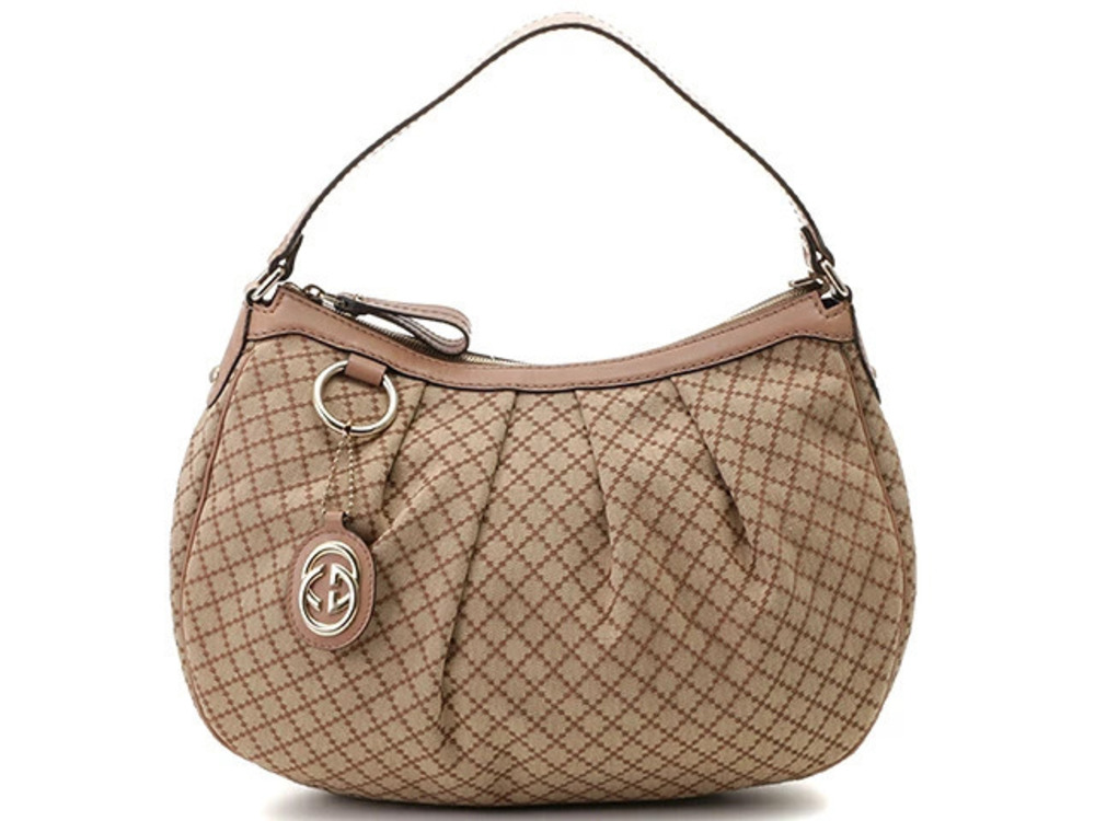Gucci shoulder bag Sukey Hobo Beige Cream canvas calfskin